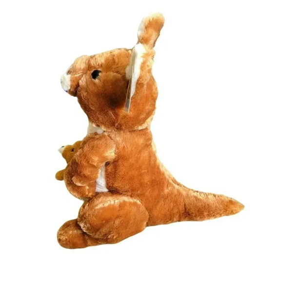 Goffa Large 21" Tall Plush Kangaroo with Baby in Pouch Brand New - Picture 2 of 6